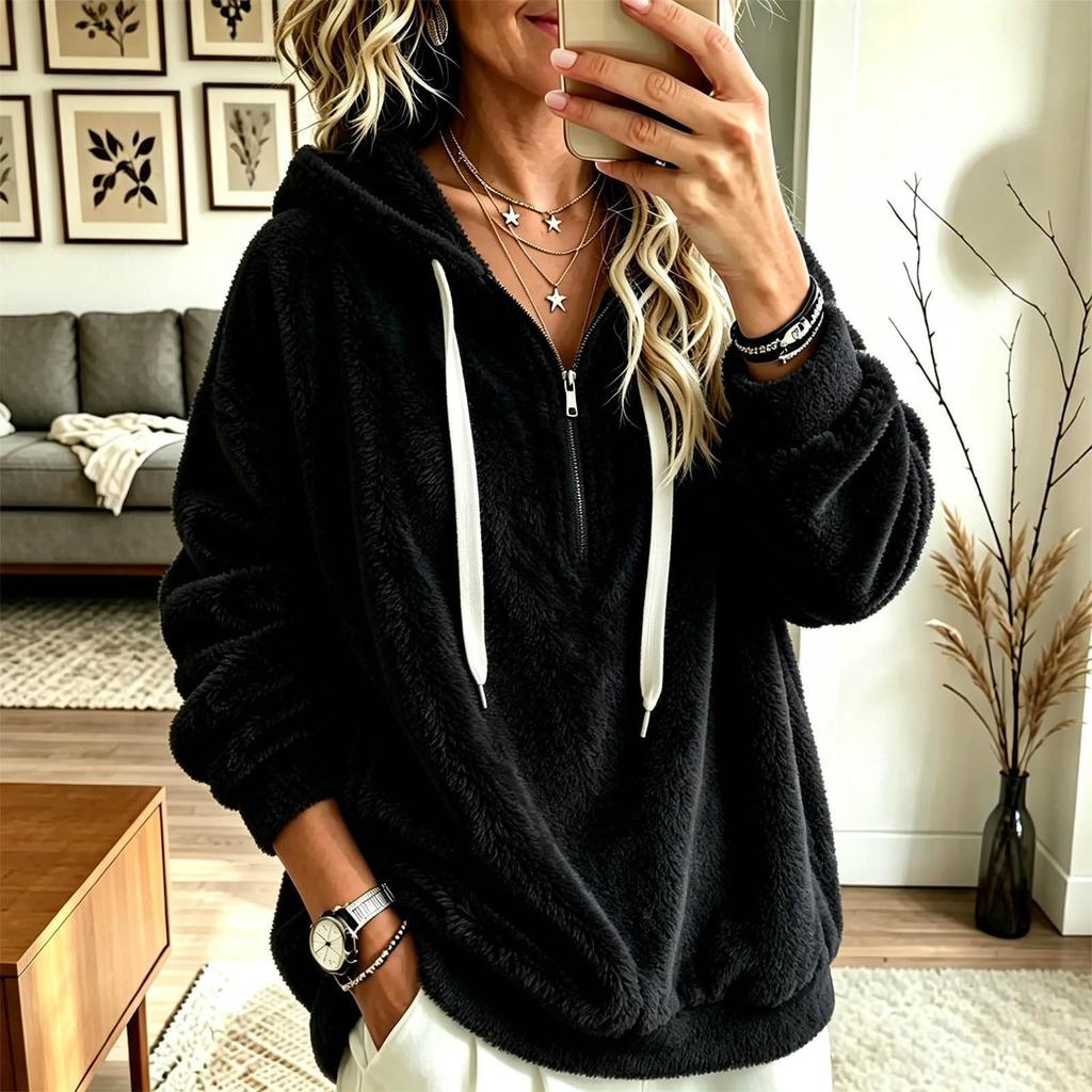 Women's Color Long Sleeve Pullover Sweatshirt Casual Top for Everyday Wear