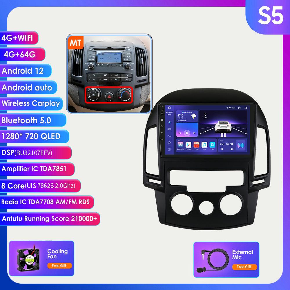 2din Android Autoradio pentru Hyundai I30 Auto Manual 2006-2012 AT MT Radio Auto Multimedia Video Player GPS Nav Unitate Principală Carplay 4G Ecran inteligent