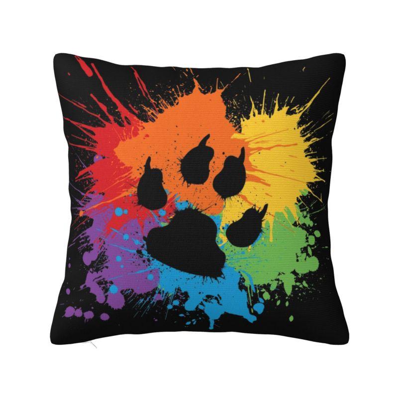 Distressed Gay Bear Pride Flag Stripe Throw Pillow Case Home Decor Cushions Cover For Sofa Car Seat Square Polyester Pillowslip