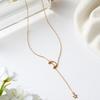 Nuova collana girocollo con ciondolo a forma di stella e luna semplice, semplice collana con ciondolo in lega color oro, collana con catena per donna, gioielli da festa