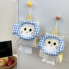 Retro Cartoon Cat Fabric Tissue Cover High Aesthetics Decorative Wall Mounted Paper Bag Soft Space Saving Napkin Storage Pouch