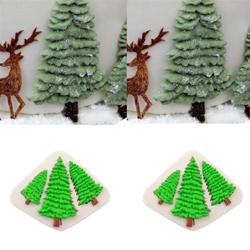Silicone Fondant Mold Christmas Tree Shaped Diy Craft Sugar Chocolate Cake Decorating Tools