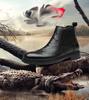 Martin Men's Cowhide Brogue Chelsea Boots - British Style High-Top Leather Shoes for Autumn/Winter