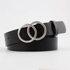 Silver Circle Round Buckle Belt For Women, Hipster Decorative Jeans Belt, Simple Casual Pants