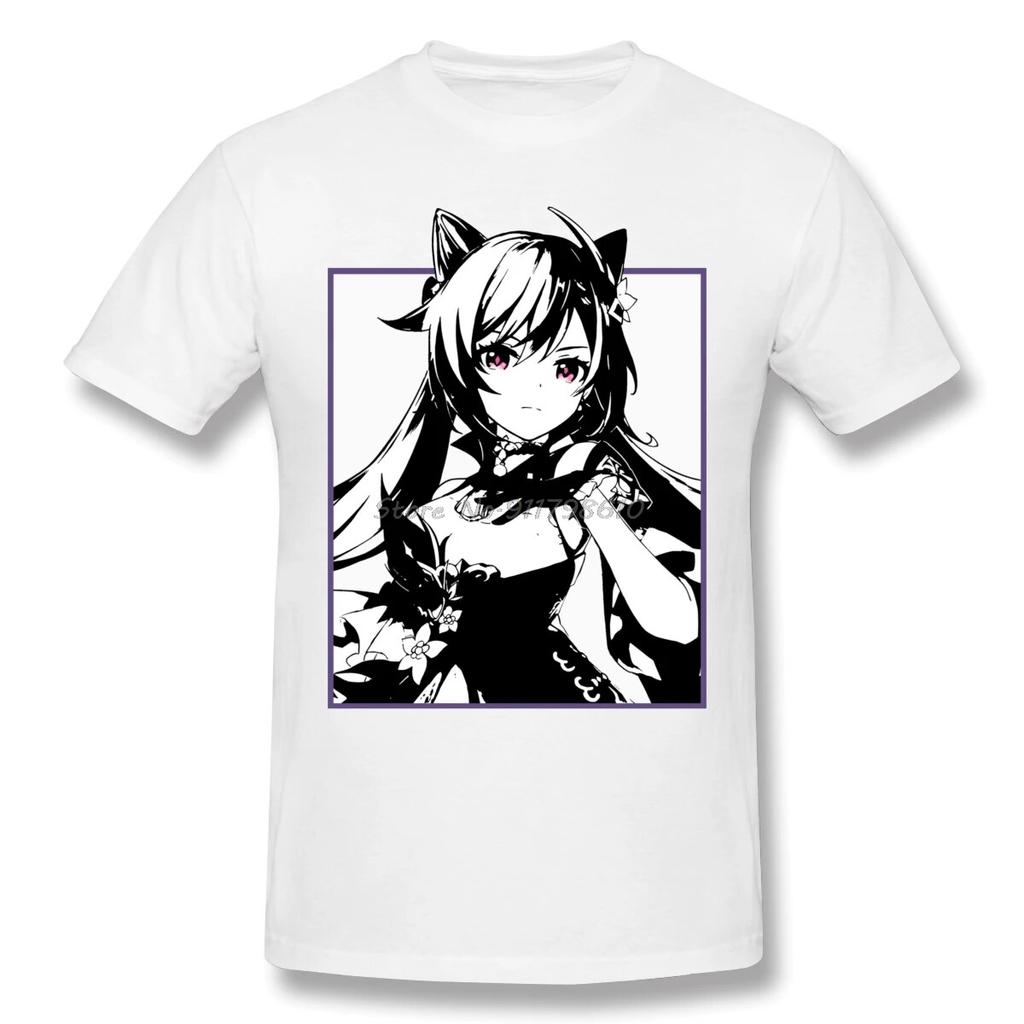 Keqing Genshin Impact T Shirt Harajuku Oversized O-neck Cotton Short Sleeve T-shirt Tees Harajuku Streetwear