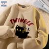 GENIOLAMODE Men's Winter Sherpa Lined Crew Neck Sweatshirt