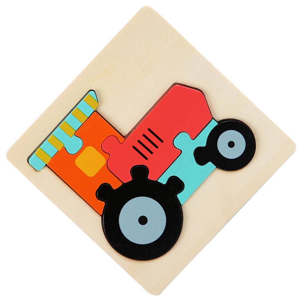Dřevěné puzzle s vozidly, hračky, puzzle pro rané vzdělávání, interaktivní puzzle pro batolata, vzdělávací