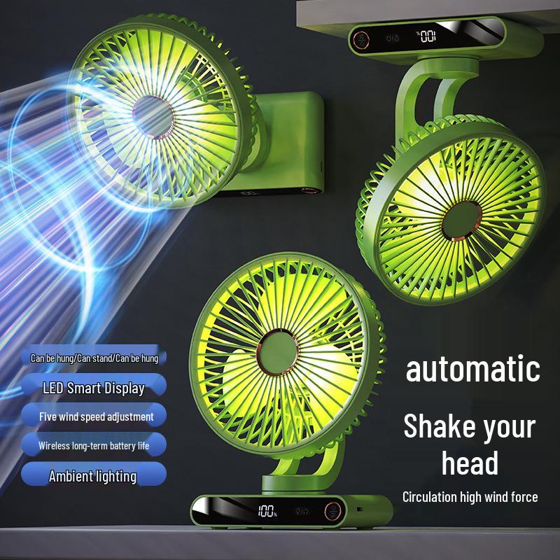 Rechargeable Portable Mini Oscillating Fan for Dorm, Office & Outdoor Use