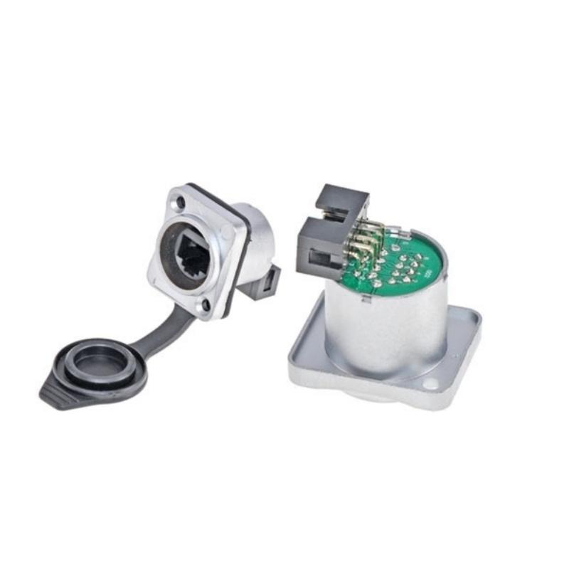 NE8FDE NE8FDP RJ45 Panel Mount D Type Connector 8P8C 1Pcs Ethernet Adapter for Telecom Network Maintenance Work