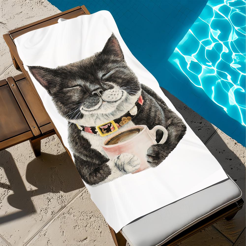 coffee animal Towel Beach Quick Dry Soft Pool Towels Gift for Travel Gym Shower Camping sports