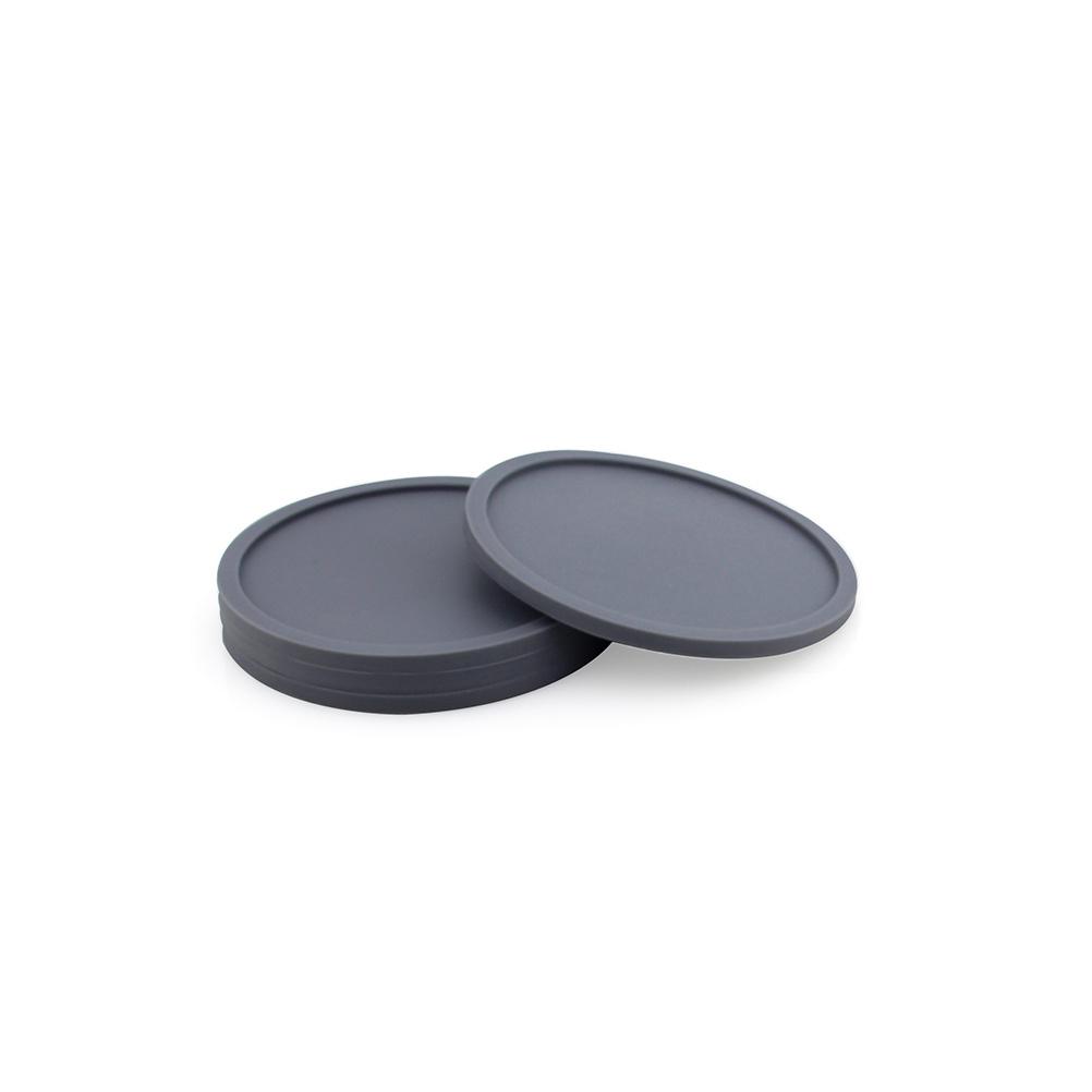 8Pcs Silicone Drink Coasters Non-Slip Heat Resistant Thick Cup Mats Dark Grey for Home Bar Restaurant Use Drink Coasters