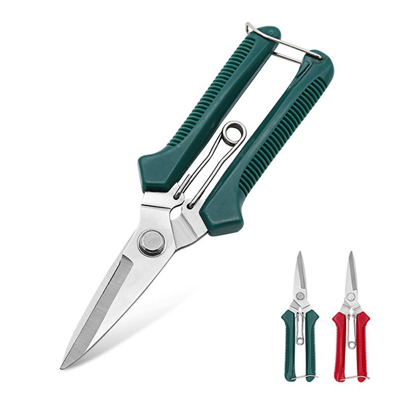 Stainless Steel Anti Slip Handle Sharp Straight Head Pruning Scissors Bonsai Garden Fruit Tree Pruning Shears Garden Tools