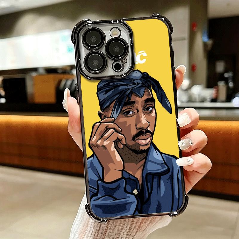 Rapper 2pac Singer Tupac Soft Phone Case For iPhone 15 16 17 Air 14 Pro Max 16E Plus 13 12 Mini Plating Anti-Fall Fundas