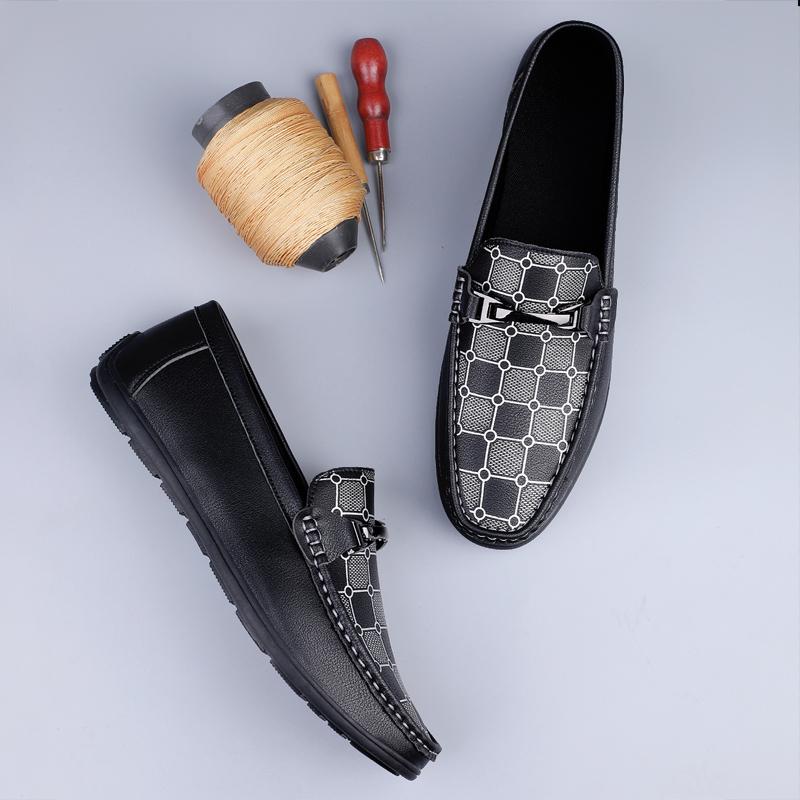 Fashion Casual Leather Men's Loafers Street Style Slip On Flats Handmade Casual Shoes for Man Moccasins Super Soft Men Driving Footwear