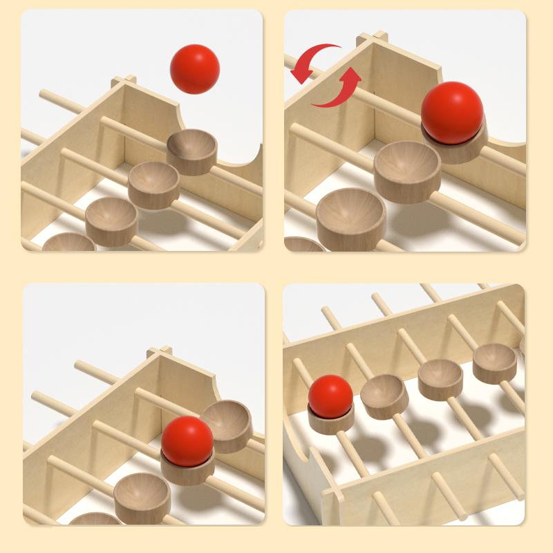Wooden Rotating Marble Run Game - Interactive Balance And Coordination Toy Develops Spatial Reasoning And Fine Motor Skills