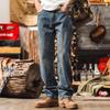 Herren Amerikanischer Retro Lockerer Gerader Bein Waschen Jeans