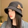 Korean Style Foldable Fisherman Hat Elegant Bow Decorated Hat