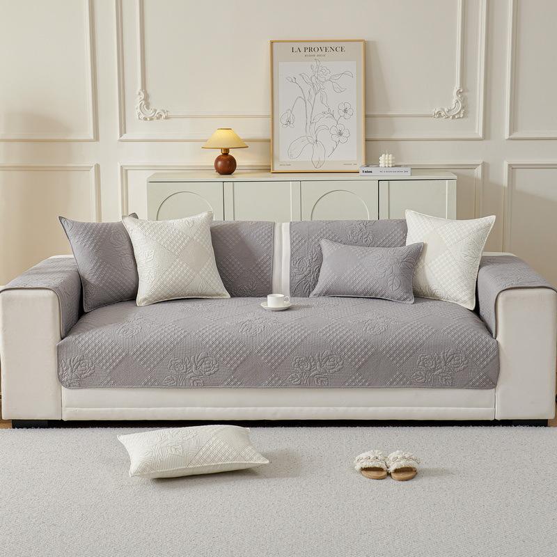 Modern Simple Pure Cotton Sofa Cushion, Summer Fabric Non-Slip Sofa Cover Cover, Universal In All Seasons, Full Cover Sofa Towel
