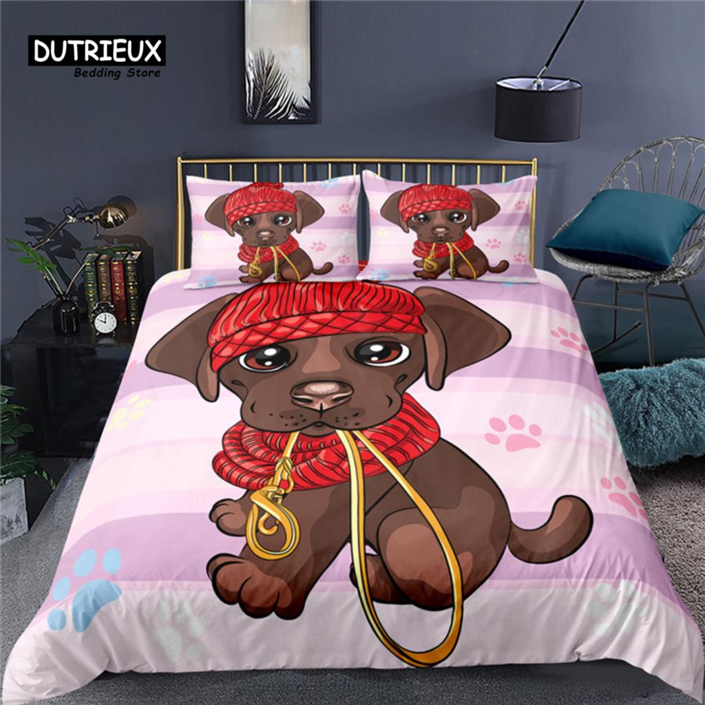 Comforter Home Textile Luxury 3D Couple Dog Bedding Set Comfortable Kids Bedding Set Queen And King Eu/Us/Au/Uk Size