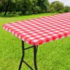 Olanly Rectangle Vinyl Table Cover Stretch Waterproof Table Covers Fitted Tablecloth For Home Party Camping Table Cloth Outdoor