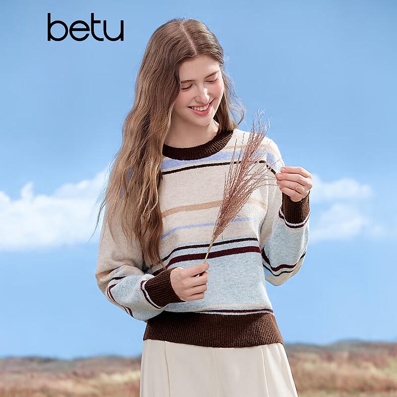 Betu Women's Ribbed Color-Block Stripe Knit Top