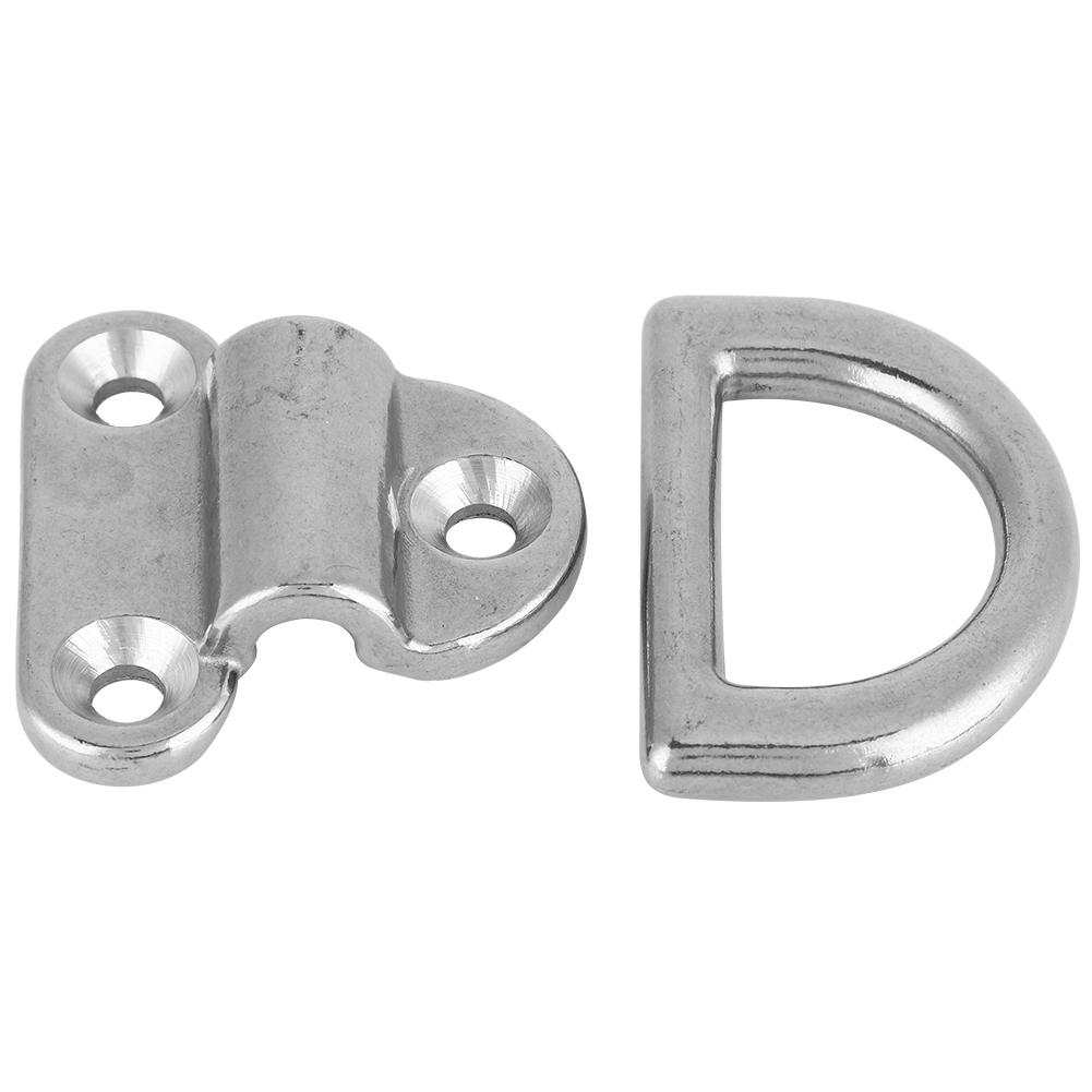 316 Stainless Steel Boat Folding Pad Eye Lashing D   Tie Down Cleat (4 Pcs 8mm)