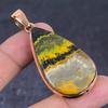 Bumble Bee Jasper Handmade Copper Jewelry Pendant 2.48" D9z18