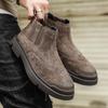 Fashion 2024 Brand Suede Leather Men Chelsea Boots Designer Italy Dress Boots Men Fashion Casual Warm Plush Business Ankle Boots