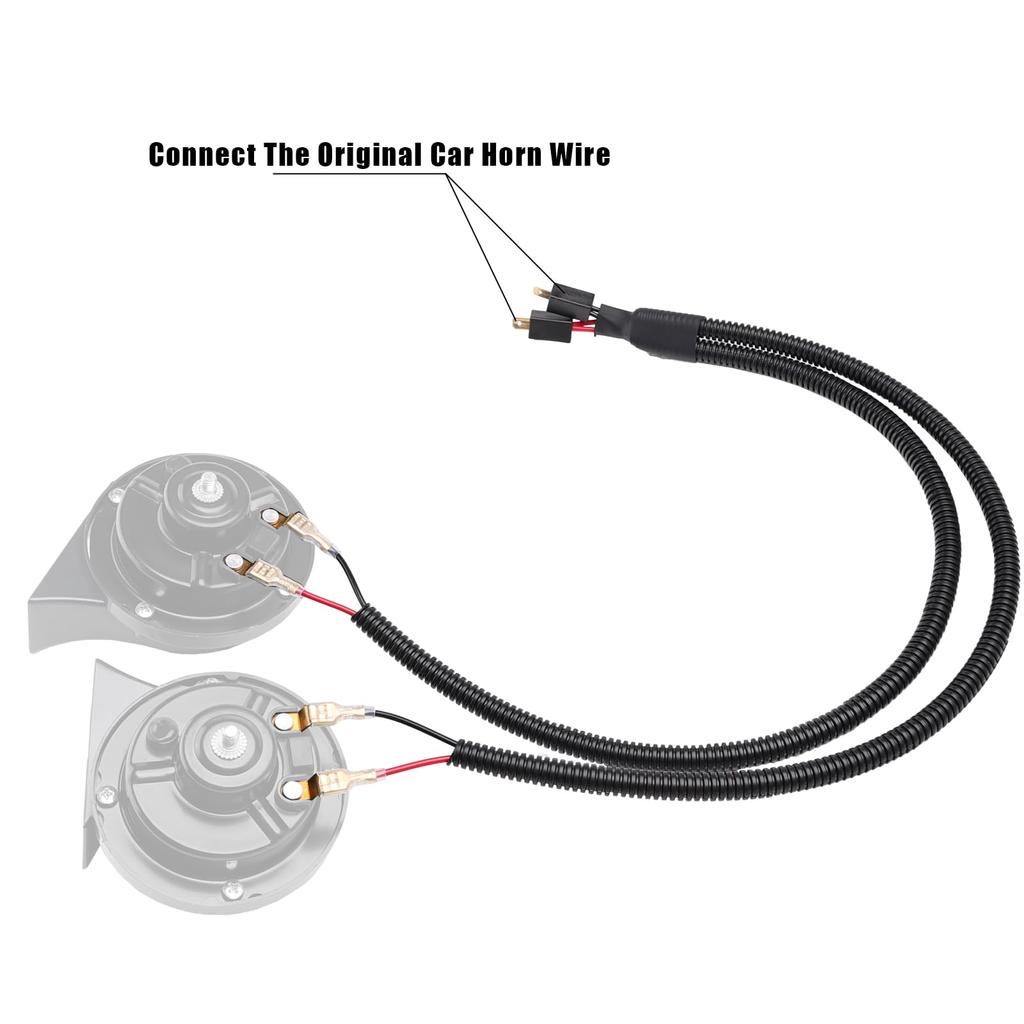 FARBIN Car Horn Thin Model Premium Horn + Bifurcated Branch Harness Toyota/Honda/Nissan/Suzuki Compatible Car Horn Wiring with Flat Terminal