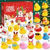 Duck Advent Calendar Multi-Purpose Mini Rubber Duck Ornaments Rubber Duck Pendant Set for Family Gathering Party Xmas Decor