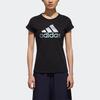 Adidas Solid Color Brand Logo Casual Sports Round Neck Short Sleeve T-Shirt Women Tops Black DM5345