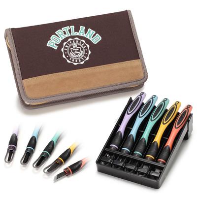 Moribe Creation Grip Carving Knife Set with Safety Portland School 2-Way Guard, Right-Handed, CKT-162,