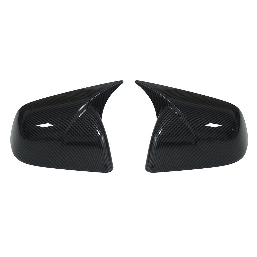 For Tesla Model Y Juniper 2025 Car Rearview Side Mirror Cover Wing Cap Exterior Door Trim Adhesive Sticker ABS Carbon/ Black