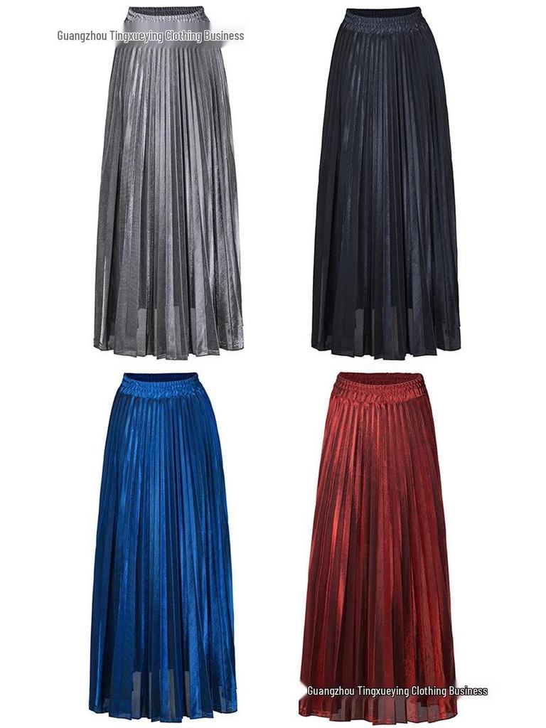 Plus Size High Waist Pleated Beach Skirt for Women - European & American Style