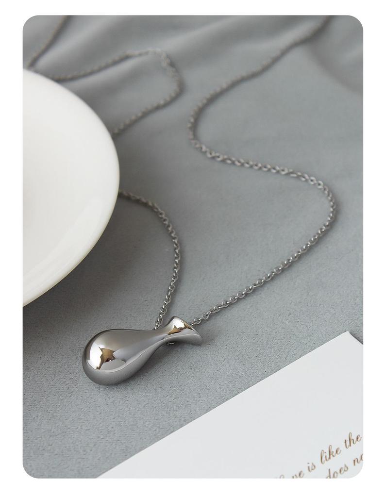 Sterling Silver Water Purifier Bottle Pendant Necklace - Elegant Long Style Sweater Accessory
