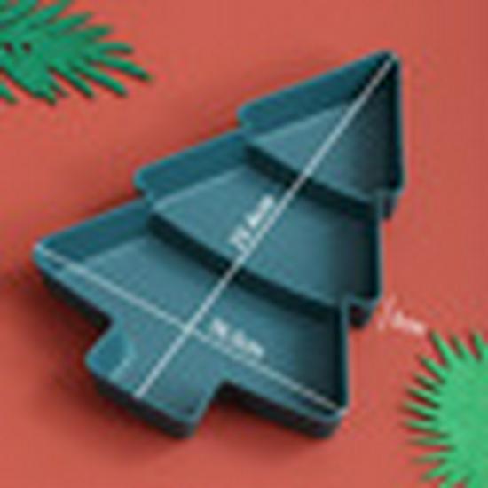 Multi-Section Holiday Snack Tray with Creative Christmas Tree Design for Candy, Dried Fruit, and Seeds