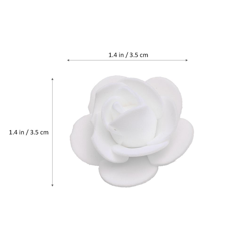 100Pcs 3.5cm Artificial Rose Heads Realistic Foam Fake Rose Heads for Wedding Decoration Party Home DIY Craft Projects