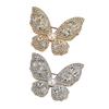Women Brooch Three-Dimensional Butterfly Design Pin with Imitation Pearls Rhinestones Suits Coats Sweaters Badge Formal Occasions Decorative