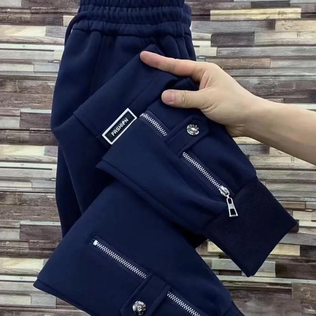 Women Spring and Autumn High Waist Plus Size Harlem Pants Loose and Slim Skinny Zipper Pants Sports Casual Trousers Female
