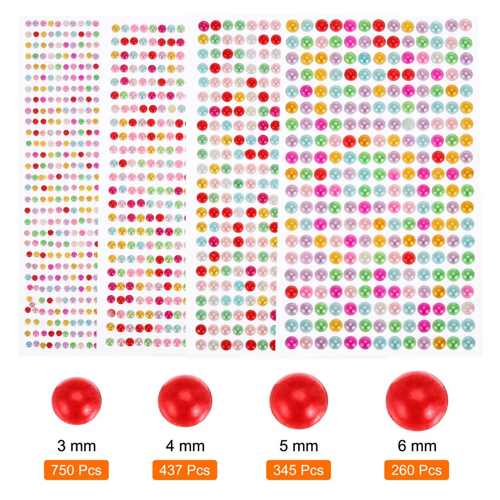 1792/3584Pcs 4/8Sheets Colorful Rhinestone Stickers 3/4/5/6 Mm Self Adhesive Rhinestones Gems Stickers for DIY Decoration Crafts
