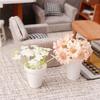 Mini Potted Plant 1:12 Scale Miniature Potted Flowers Tiny Table Centerpiece for Doll Mansion Mini Scene Decor