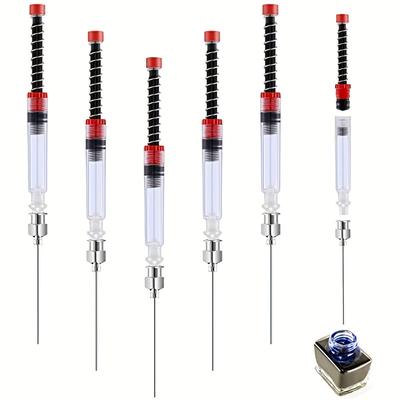 5pcs Fountain Pen Ink Syringe Filler, Spring Converter With Removable Blunt Needle Tip