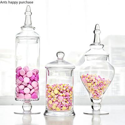 Transparent Glass Candy Jar Storage Jar Wedding Display Decorative Jars Storage Tank Food Organizer Storage Bottle Glass Bottle
