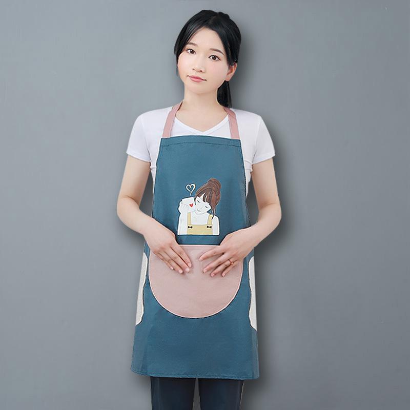 2023 Pink Waterproof Oilproof Half-Body Kitchen Apron for Men and Women