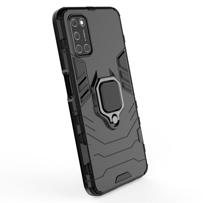 Cover Per Oppo A74 4G (6.43'') - Custodia In Silicone TPU Blu Con Supporto Magnetico A Anello