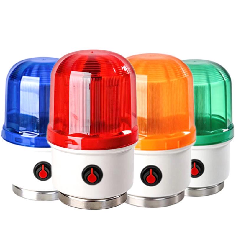 Adjustable Magnetic Rotating Alarm Light with Flashing and Sound, 12V/24V/220V