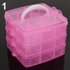 3 Layers 18 Compartments Clear Storage Box Container Jewelry Bead Organizer Case Plastic Multifunction Empty Box