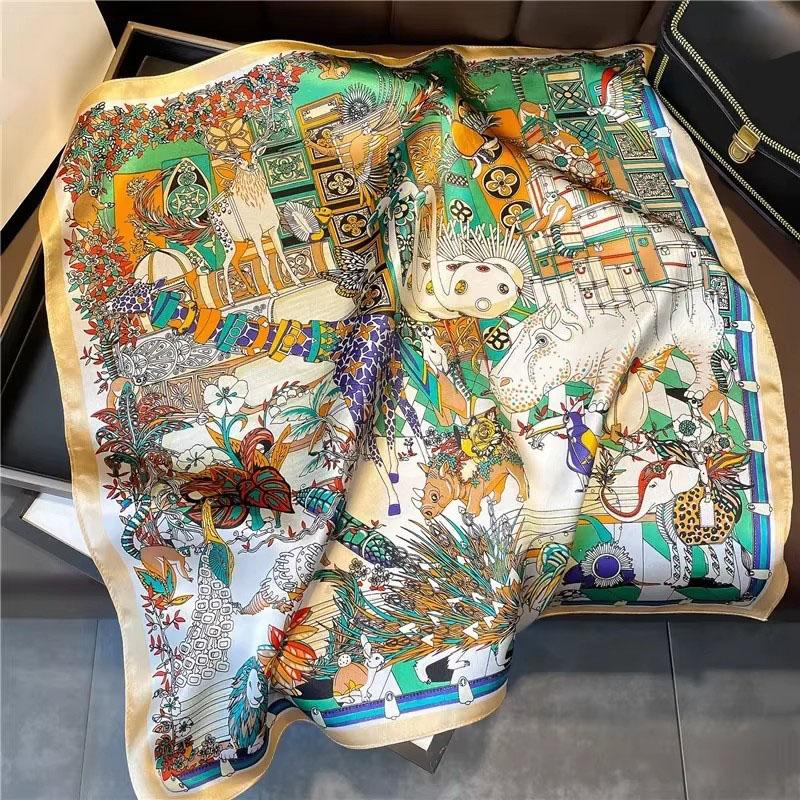 New 100% Natural Real Silk Scarf Fashion Women Summer Beach Small 53*53cm Neck Scarves Shawl Bandana Hijab Pashmina Poncho 2026
