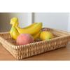 Wood Color Woven Serving Tray Rectangle Multifunctional Storage Basket  Home Organization