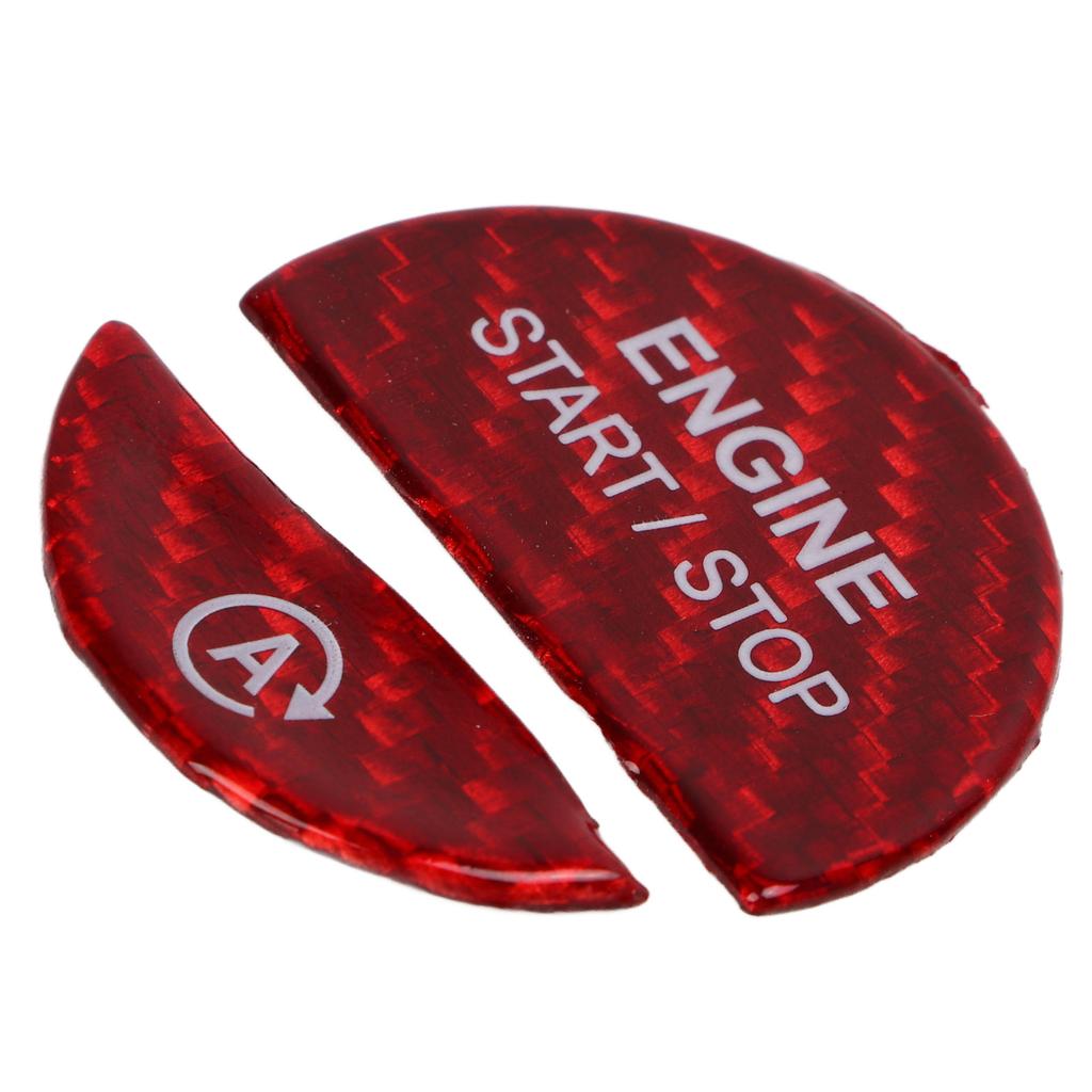 Engine Start Stop Button Cover Carbon Fiber Replacement for Mercedes‑Benz S‑Class C‑Class W206 W223 Red
